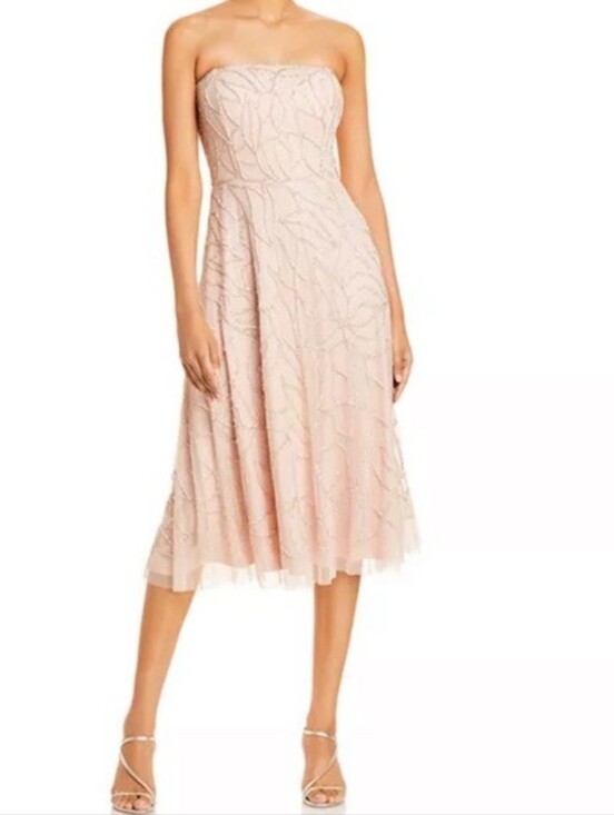 Aidan Mattox Dresses & Skirts - Aidan Mattox Petal Pink Beaded Strapless Dress